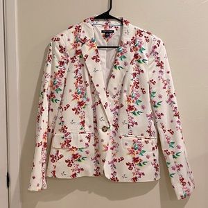 Tommy Hilfiger Floral White Blazer — Size 12
